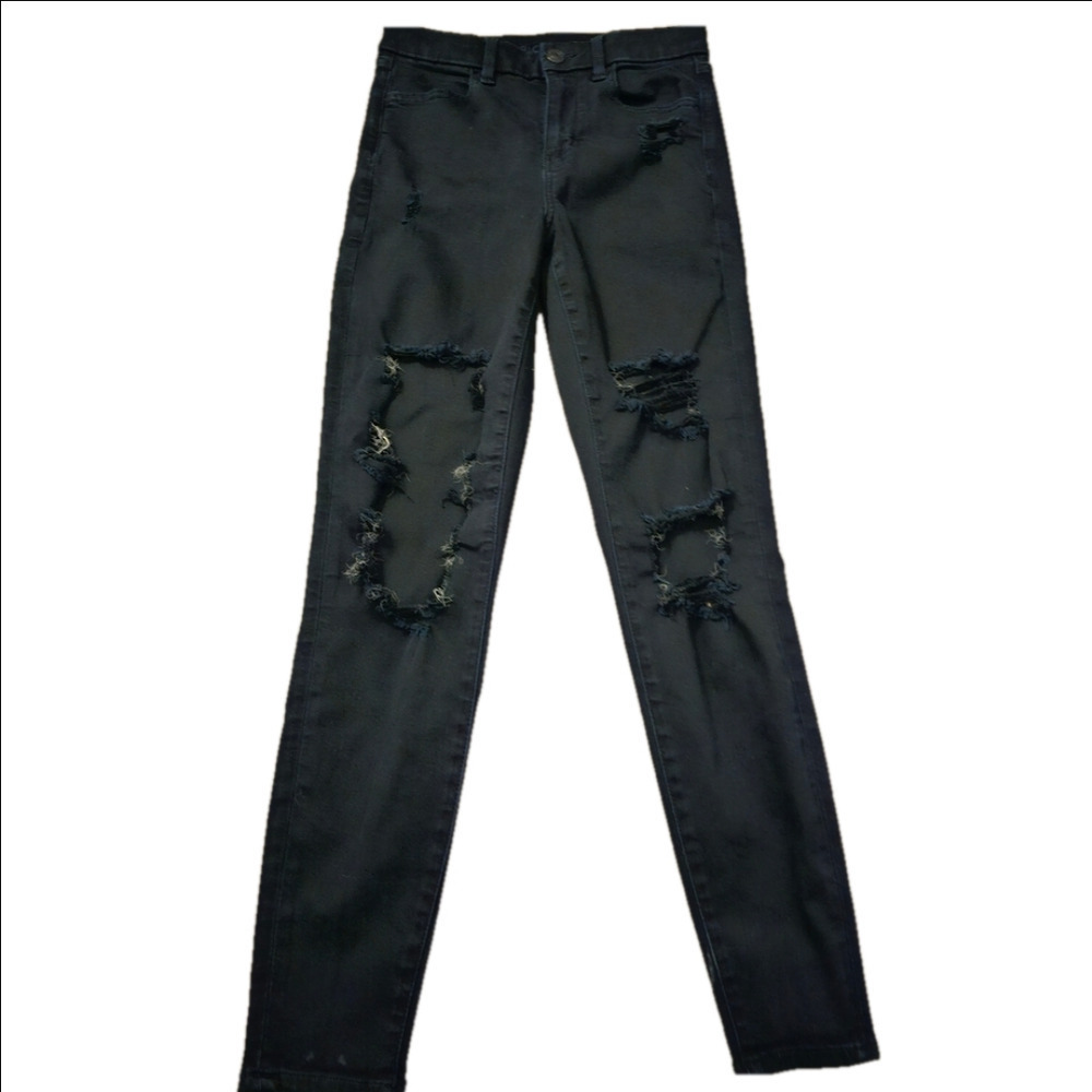 American Eagle Stretch Distressed High Waist Skinny Jeans Size 4